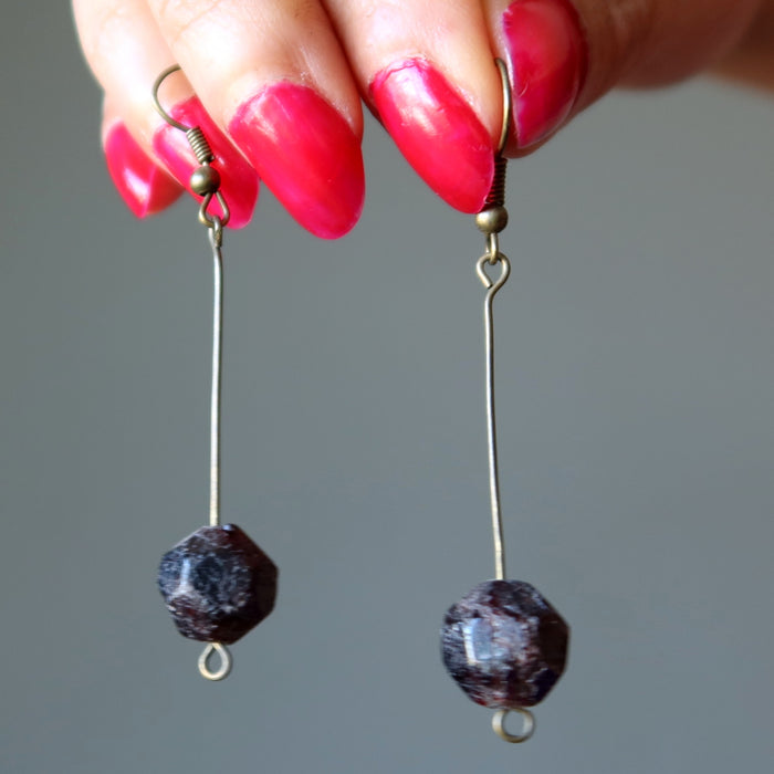 Garnet Earrings Little Luxuries Faceted Red Dangle