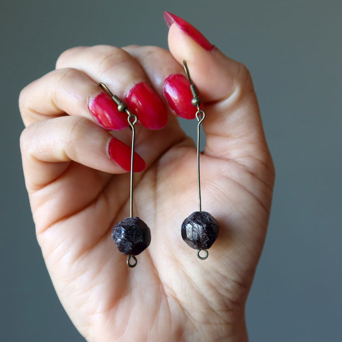 Garnet Earrings Little Luxuries Faceted Red Dangle