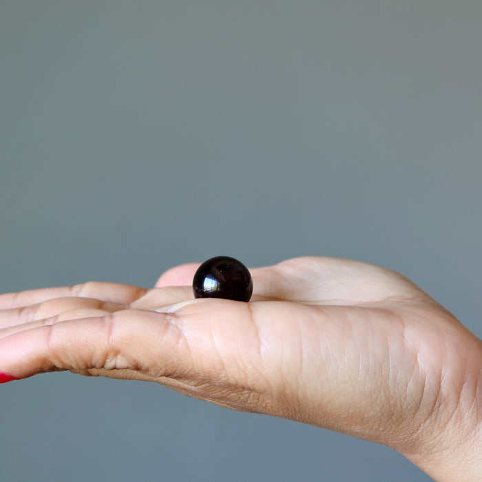 Garnet Sphere Deep Red Wine Mini Marble Crystal Ball