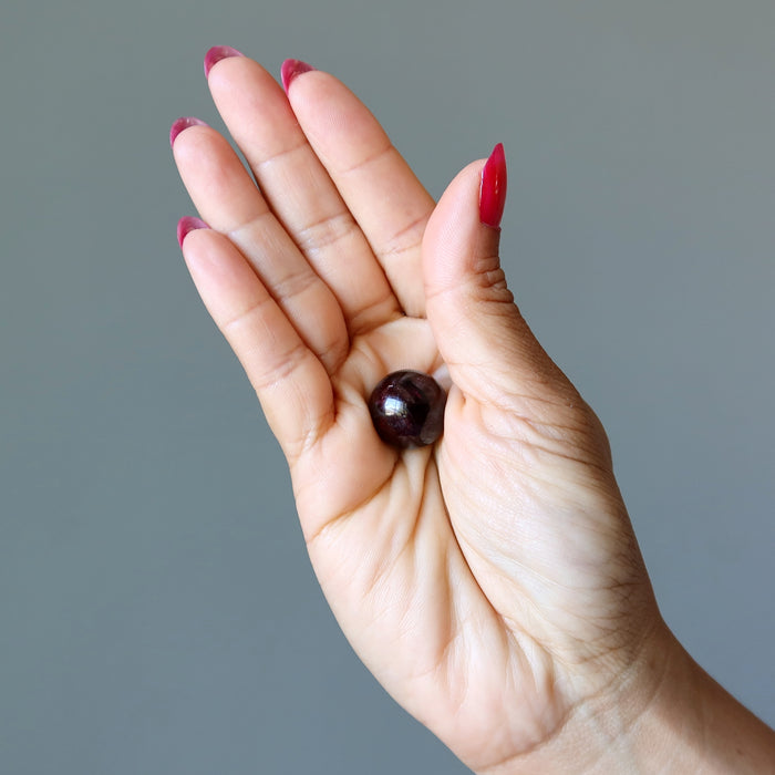 Garnet Sphere Deep Red Wine Mini Marble Crystal Ball