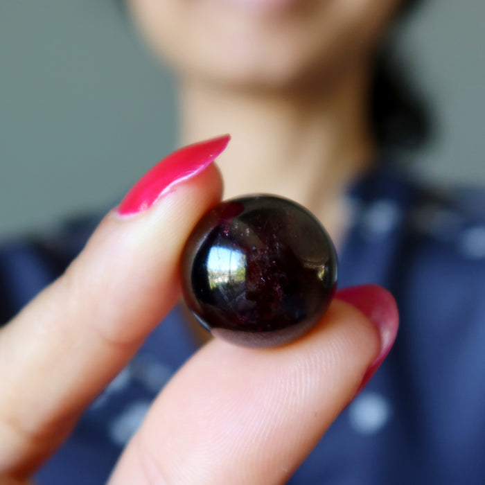 Garnet Sphere Deep Red Wine Mini Marble Crystal Ball