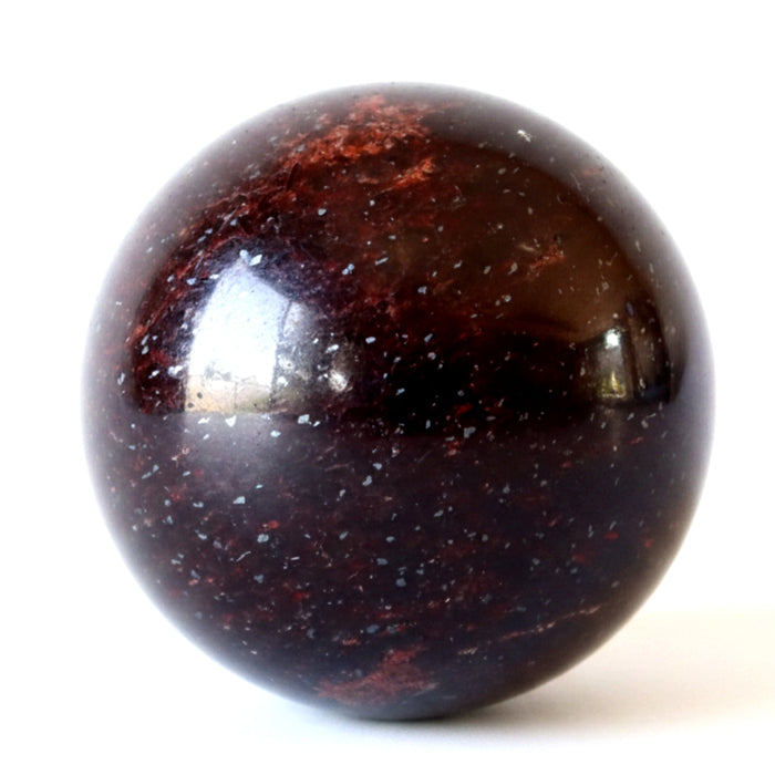 Red Garnet Sphere Magnificent Mica Glittering Crystal Ball