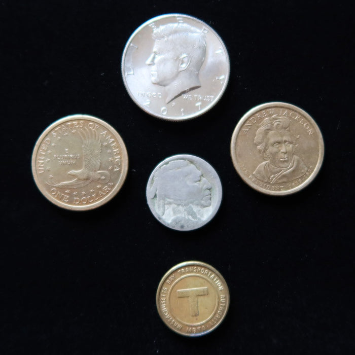 5 Americana Coins 2017-P Kennedy Half Dollar Golden Sacagawea Buffalo MBTA Token