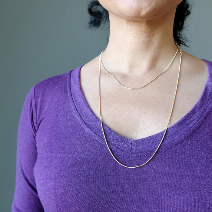Gold Chain Necklace Everyday Elegance Snake Brass