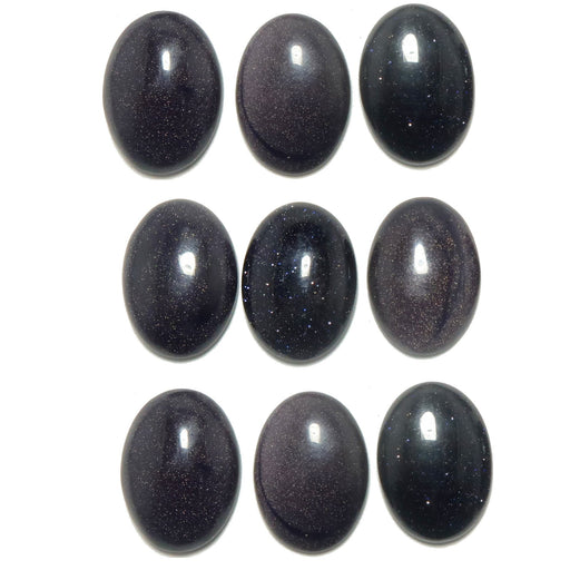 9 blue goldstone oval cabochons