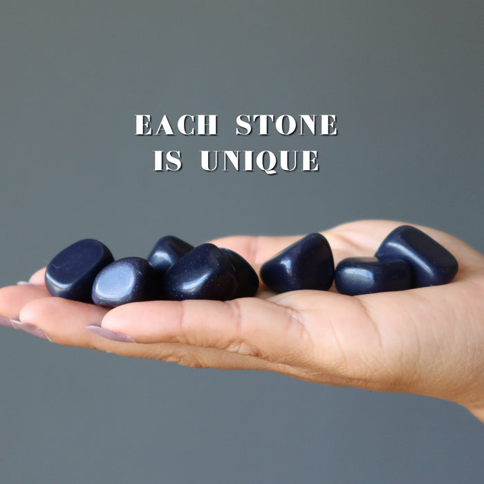 blue goldstone tumbled stones