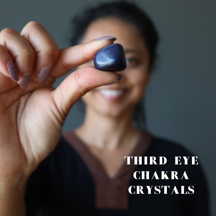 blue goldstone tumbled stone