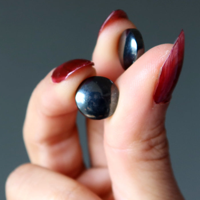 hematine round cabochons