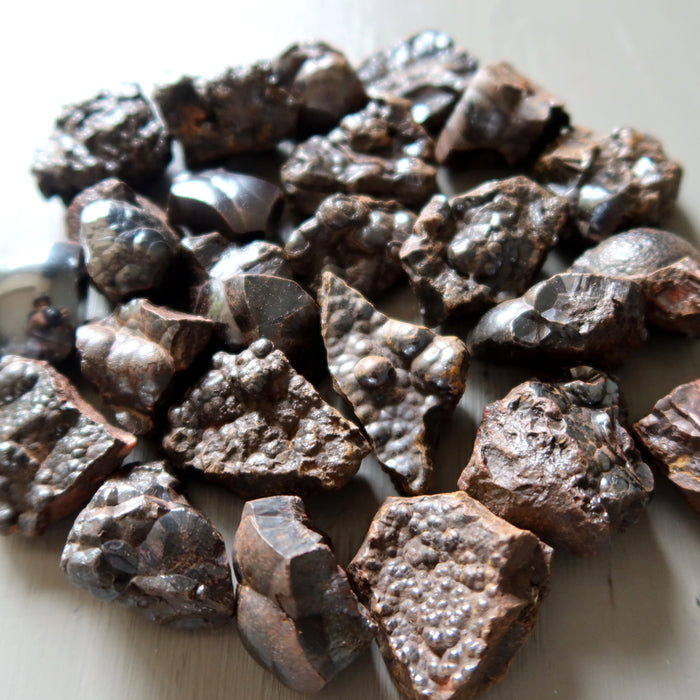 Hematite Raw Bundle of 24 Real Metallic Black Clusters