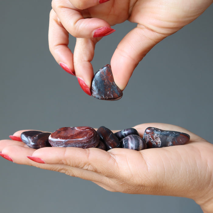 hematite red jasper tumbled stones