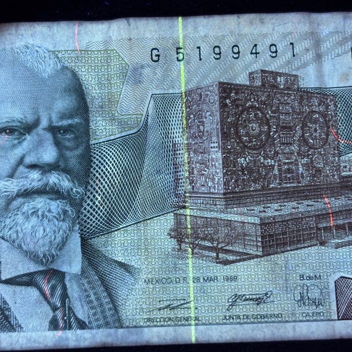 Vintage Banknote Lot Mexico 1980s Inflation Era 2K, 20K Old Pesos UV Verified
