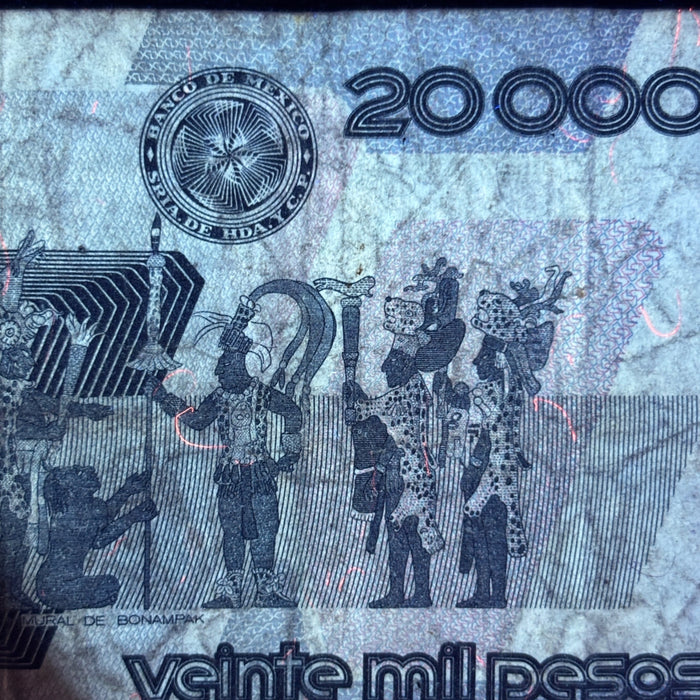 Vintage Banknote Lot Mexico 1980s Inflation Era 2K, 20K Old Pesos UV Verified