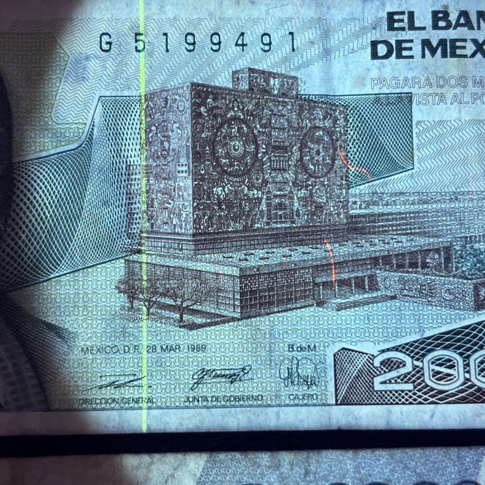 Vintage Banknote Lot Mexico 1980s Inflation Era 2K, 20K Old Pesos UV Verified