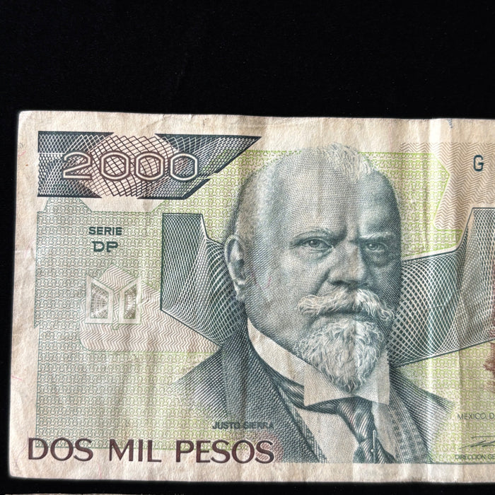 Vintage Banknote Lot Mexico 1980s Inflation Era 2K, 20K Old Pesos UV Verified