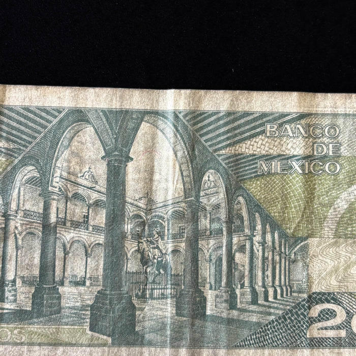 Vintage Banknote Lot Mexico 1980s Inflation Era 2K, 20K Old Pesos UV Verified