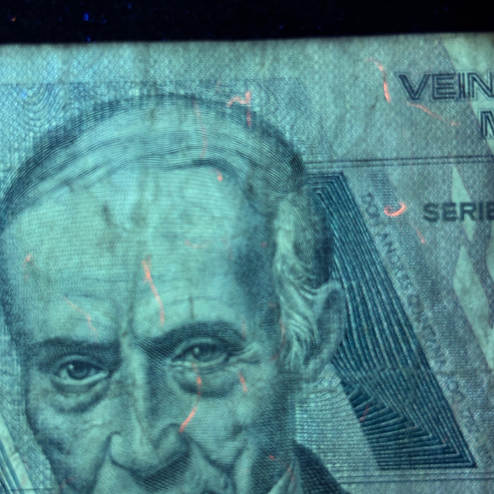 Vintage Banknote Lot Mexico 1980s Inflation Era 2K, 20K Old Pesos UV Verified