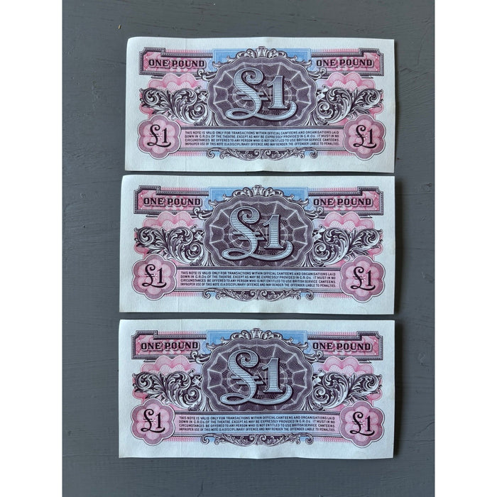 Vintage Banknote Set 1948 Lot of 3 British Armed Forces £1 2nd Series AA UNC