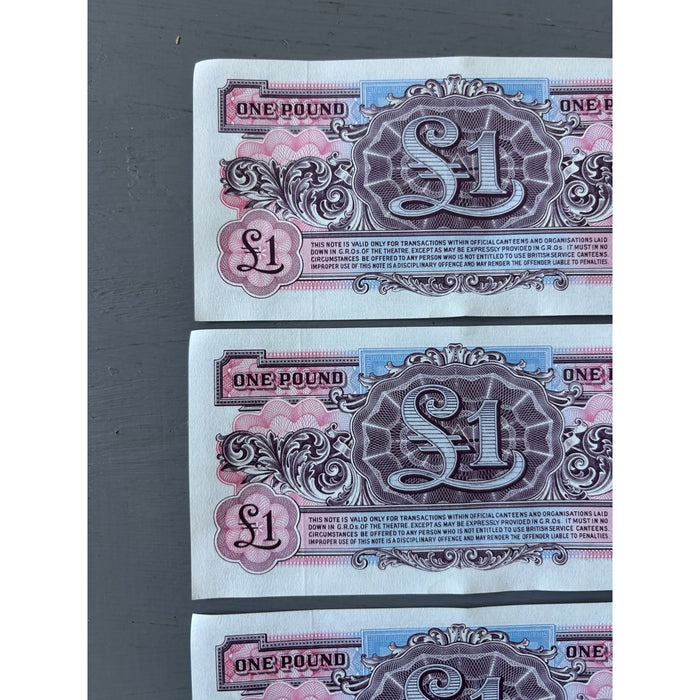 Vintage Banknote Set 1948 Lot of 3 British Armed Forces £1 2nd Series AA UNC
