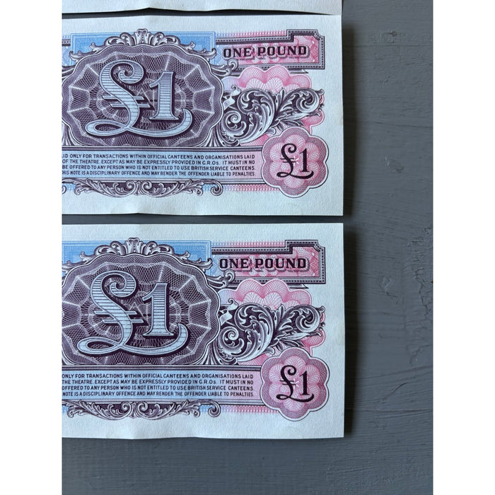 Vintage Banknote Set 1948 Lot of 3 British Armed Forces £1 2nd Series AA UNC