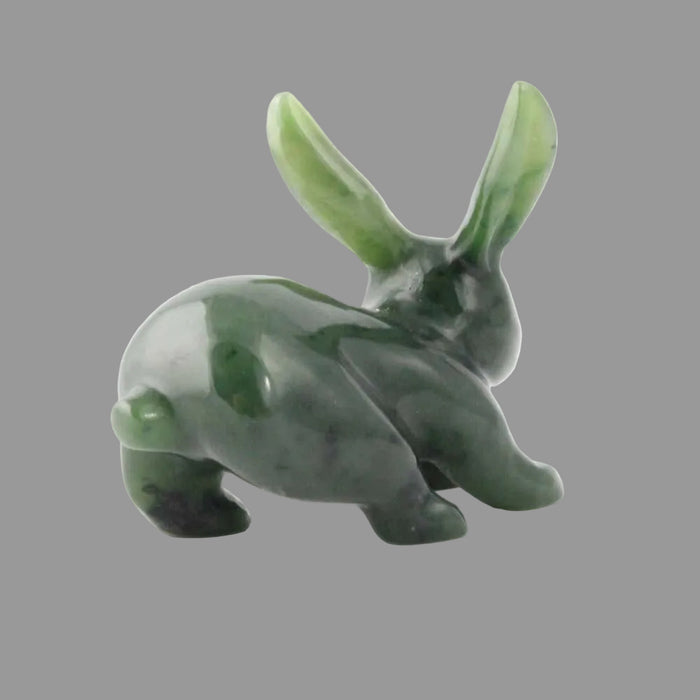 Jade Rabbit Green Canadian Nephrite Hopping Bunny