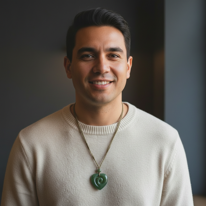 Jade Necklace Canadian Nephrite Fern Koru Heart