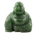 Green jade Buddha statue on a white background