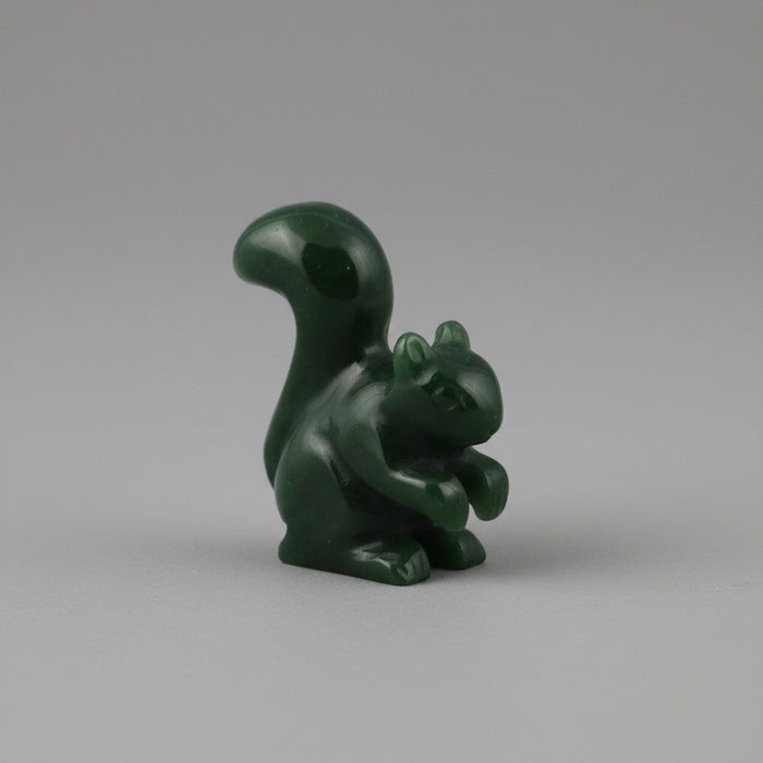 Jade Squirrel Bountiful Rich Green Canadian Nephrite