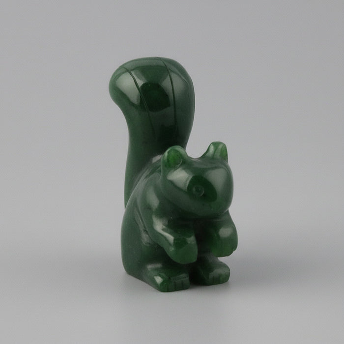 Jade Squirrel Bountiful Rich Green Canadian Nephrite