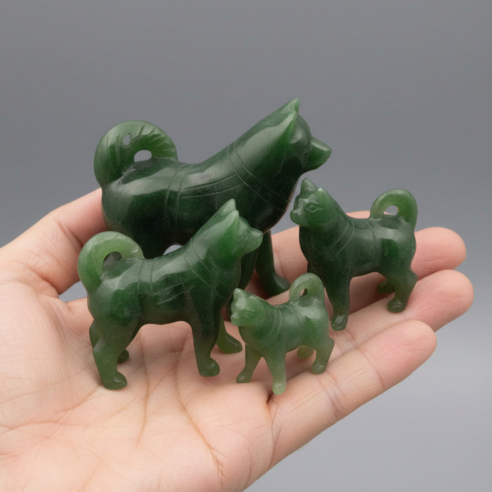 Jade Dog Vigilant Husky Green Guardian Canadian Nephrite