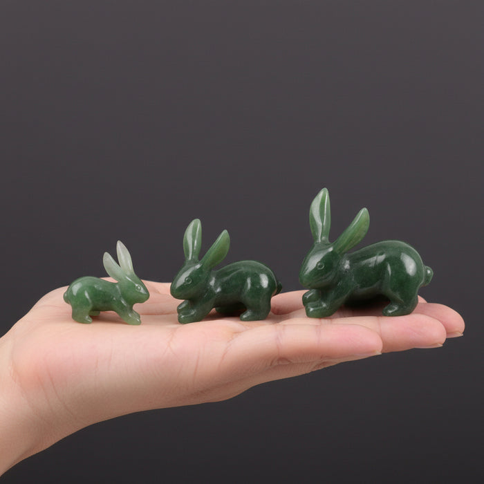 Jade Rabbit Green Canadian Nephrite Hopping Bunny