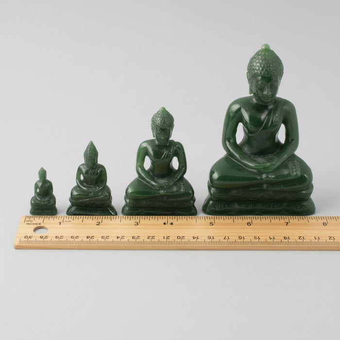 Jade Buddha Exquisite Enlightenment Green Nephrite Gem