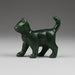 Green jade cat-shaped object on a white background