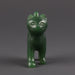 Green jade cat-shaped figurine on a white background