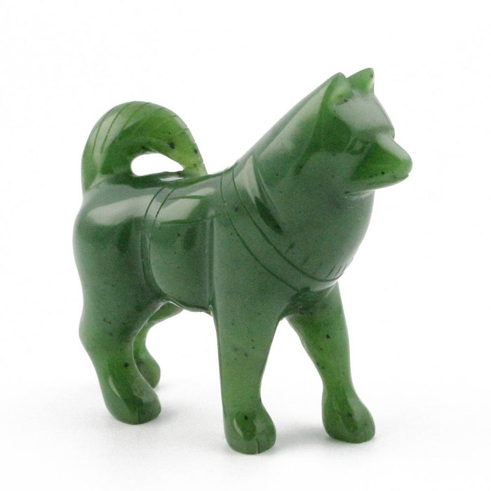 Jade Dog Vigilant Husky Green Guardian Canadian Nephrite