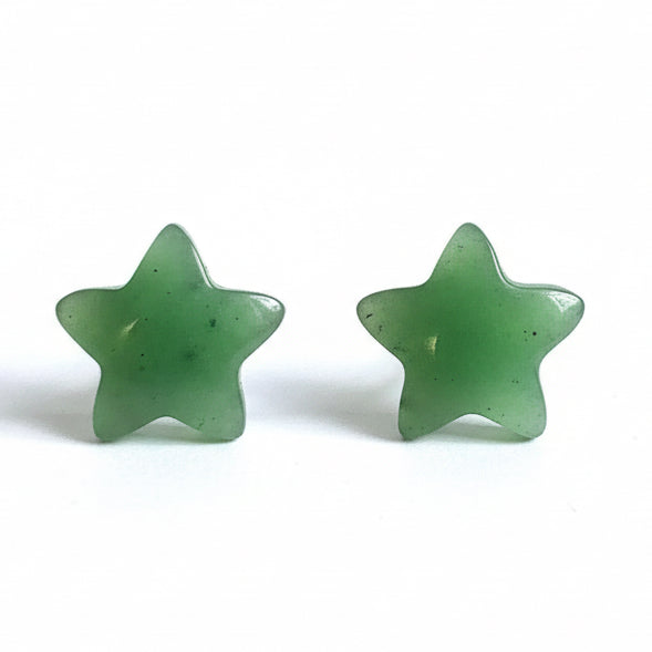 Jade Earrings Star Studs of Success Sterling Silver