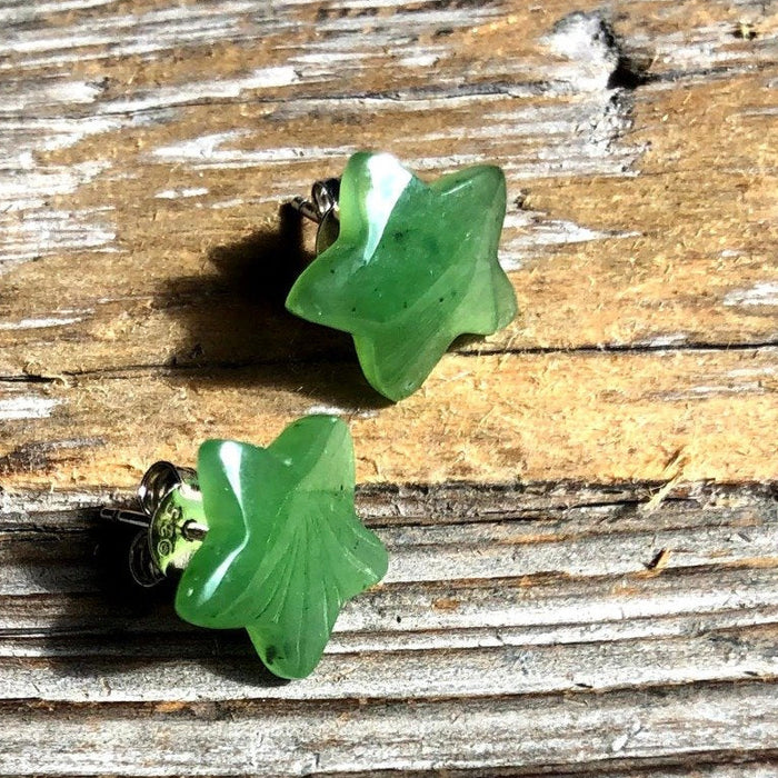 Jade Earrings Star Studs of Success Sterling Silver