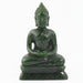 Green stone Buddha statue on a white background