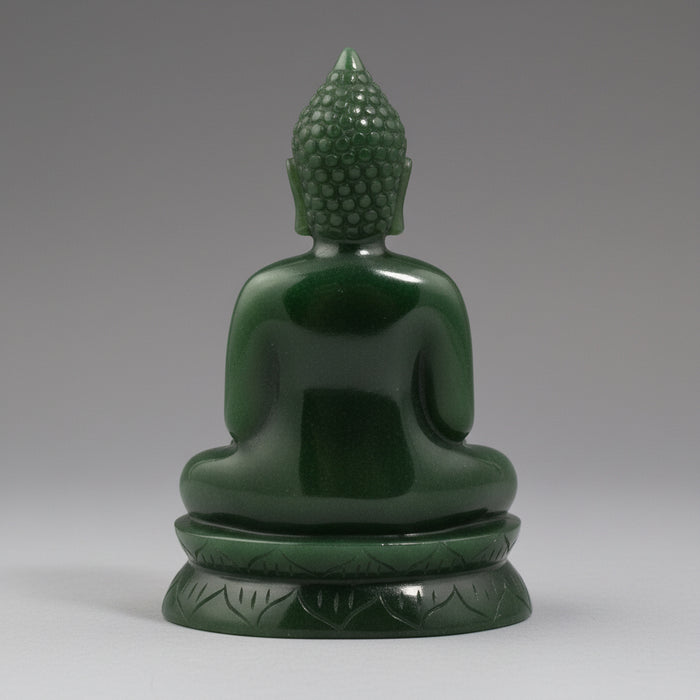 Jade Buddha Exquisite Enlightenment Green Nephrite Gem