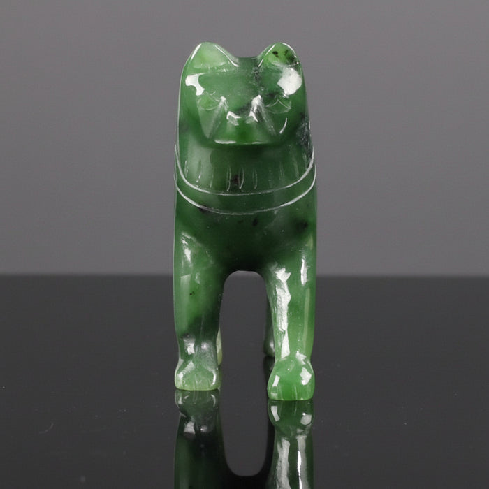 Jade Dog Vigilant Husky Green Guardian Canadian Nephrite