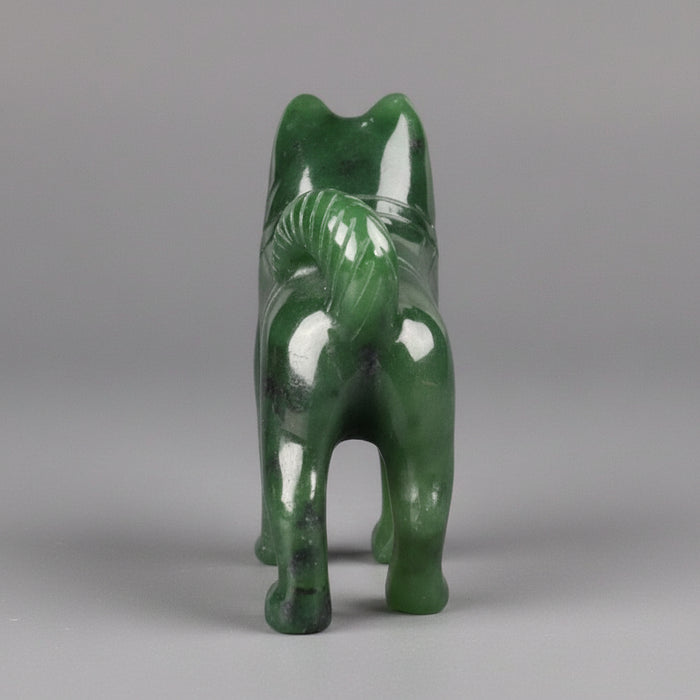 Jade Dog Vigilant Husky Green Guardian Canadian Nephrite