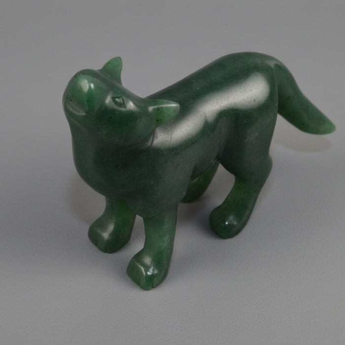 Jade Coyote Wild Spirit Howling Green Nephrite Figurine