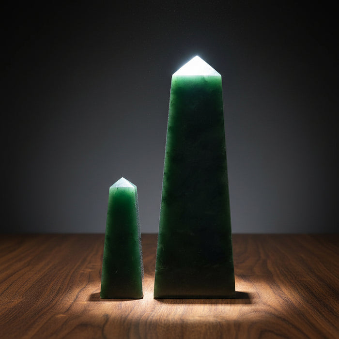 Jade Wand Green Nephrite Obelisk Canadian Tower