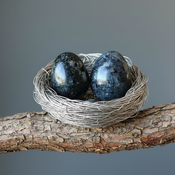 Iolite Egg Growing Prosperity Crystal Indigo Blue