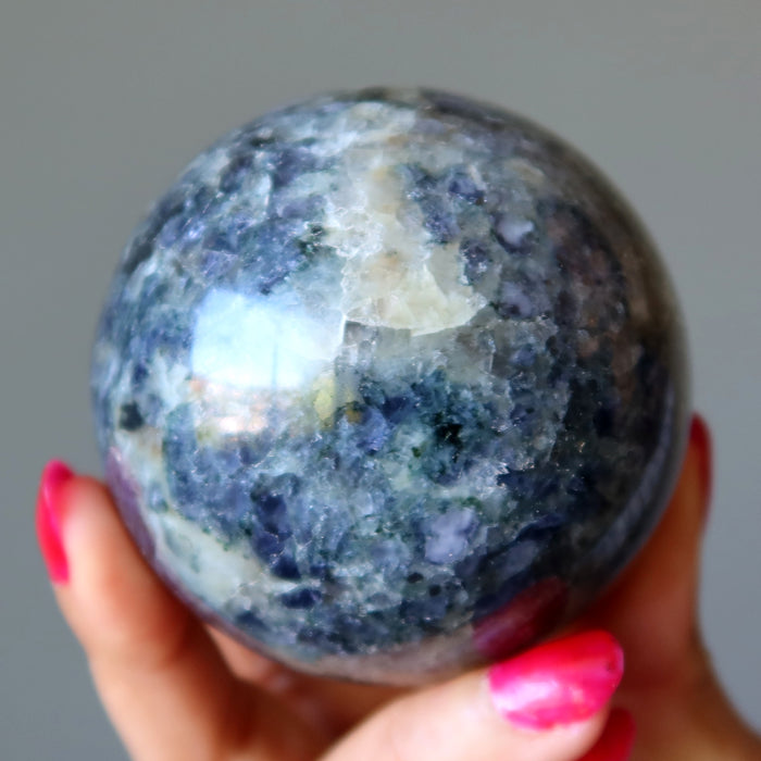 Iolite Sphere Money Freedom Indigo Blue Crystal Ball