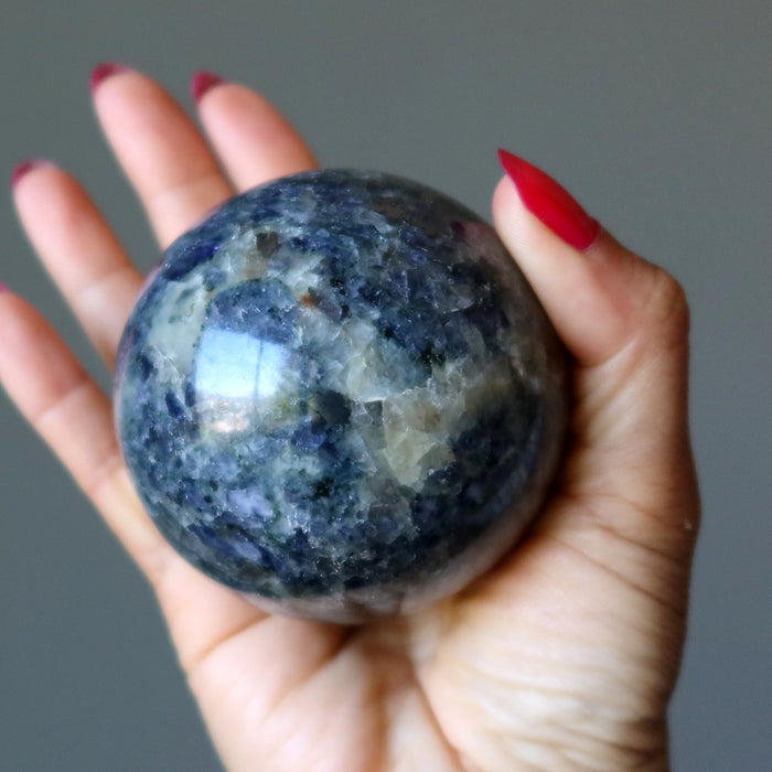Iolite Sphere Money Freedom Indigo Blue Crystal Ball