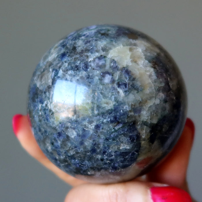 Iolite Sphere Money Freedom Indigo Blue Crystal Ball
