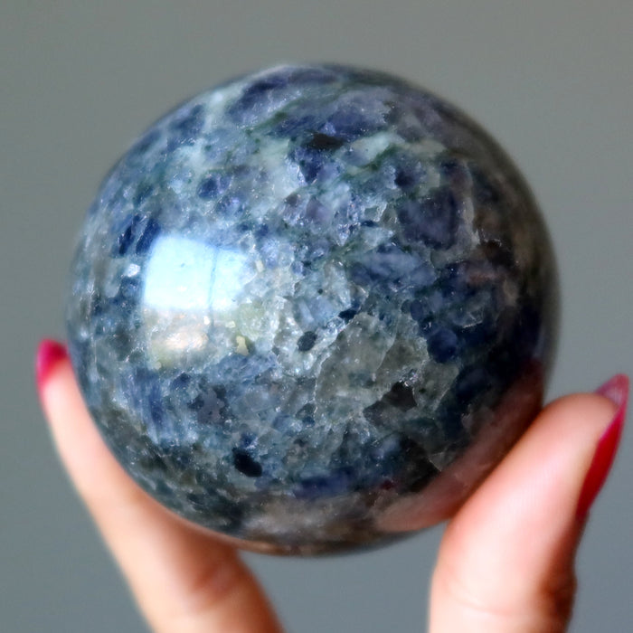 Iolite Sphere Money Freedom Indigo Blue Crystal Ball