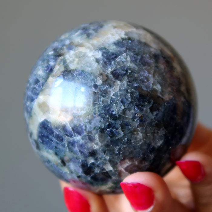 Iolite Sphere Money Freedom Indigo Blue Crystal Ball