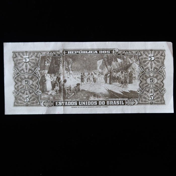 Vintage Banknote Brazil 5 Cruzeiros Estampa 2A Serie 4316A UV Verified