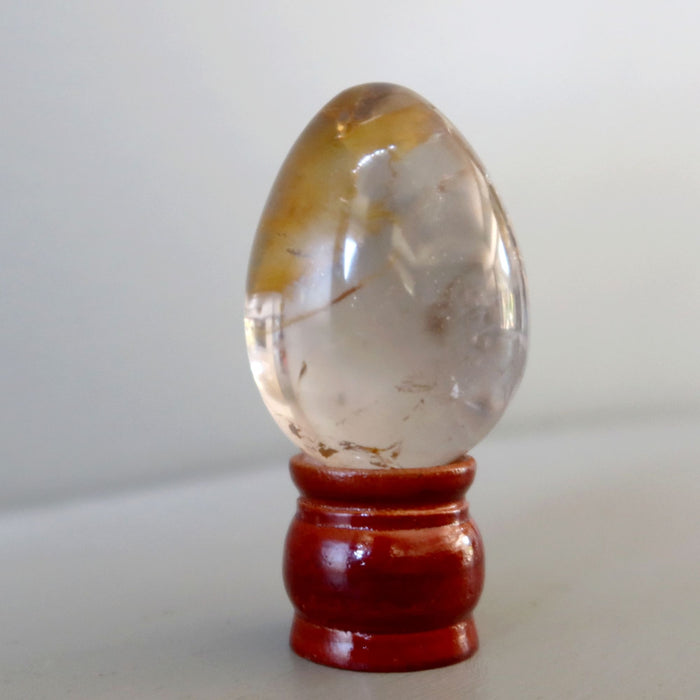 Clear Quartz Egg Fiery Golden Iron Crystal